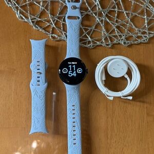 Google Smartwatch with Light Blue Bands